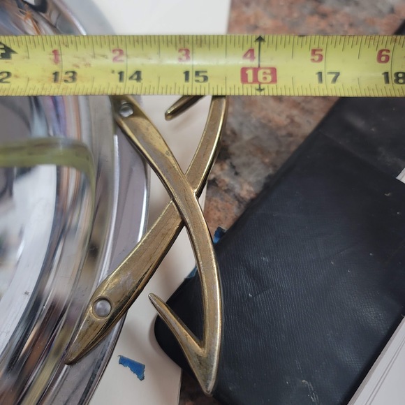 Stainless Steel Round Platter Tray Serving Dish Vintage MID CENTURY MODERN - Picture 3 of 6